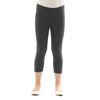 Abbildung von Kinder Mädchen Hose Leggings Leggins Capri 3/4 kurz Knie Blickdicht Baumwolle Dunkelgrau Größe 134