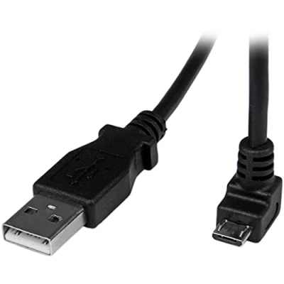Abbildung von StarTech.com 2m USB 2.0 A auf Micro B Kabel abgewinkelt Schwarz / Datenkabel Anschlusskabel