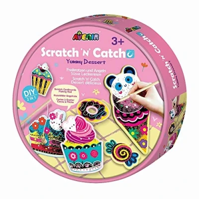 Abbildung von Avenir 6301789 Kratzbilder, Angelspiel, Süße Leckereien, DIY, 2 in 1 Kreativspiel ab 3 Jahren