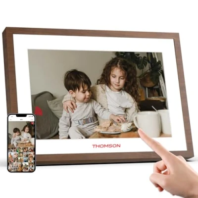 Abbildung von THOMSON Digitaler Bilderrahmen 10.1 Zoll, WLAN Digitale 1280x800 HD IPS Touchscreen, Batterie gebaut, 32 GB Speicher, Automatische Drehung, Wetter, Bilder, Musik und Videos teilen