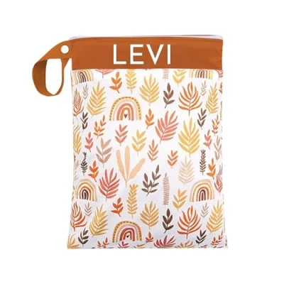 Abbildung von Nasstasche für Kita Wechselwäsche, Wasserdicht, Waschbar, mit Reißverschluss, Personalisierbar, Name, Kindergarten, Strand, Sport (Autumn)