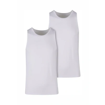 Abbildung von Urban Classics Basic TANK 2PACK Unterhemd/shirt, Herren, Größe: Large, white