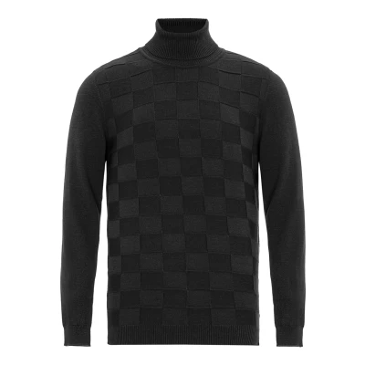 Abbildung von Cipo &amp; Baxx Rollkragenpullover &quot;Pullover&quot;, (1 tlg.), mit kariertem Strickmuster, CP241