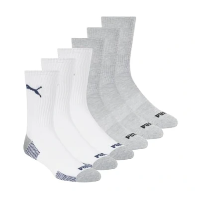 Abbildung von PUMA mens Men s 6 Pack Crew Socks, White, 10 13 US