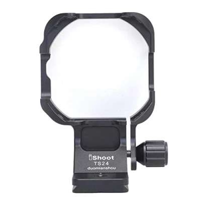 Abbildung von iShoot Stativschelle Stativring Objektiv Montage Stativ Halterungsring Halterung Stützring Kompatibel mit Samyang Tilt Shift 24mm f/3.5 ED AS UMC &amp; Rokinon UMC, Arca Fit Kameraplatte