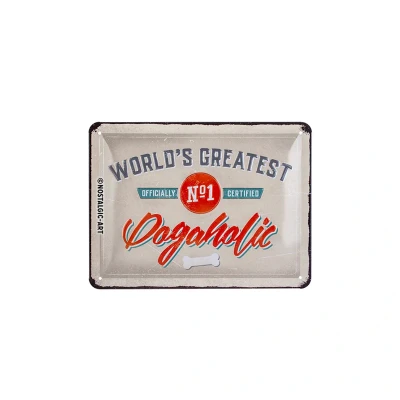 Abbildung von Nostalgic Art Retro Blechschild, 15 x 20 cm, PfotenSchild Dogaholic Geschenk Idee für Hunde Besitzer, aus Metall, Vintage Design mit Spruch