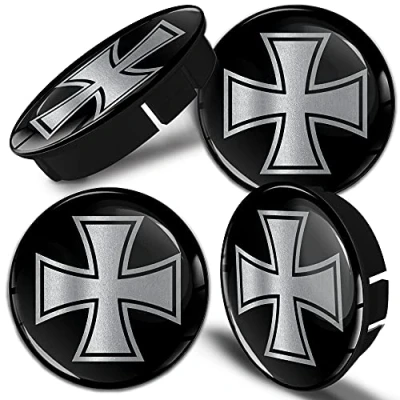 Abbildung von SkinoEu® 4 x 60mm Silikon Nabenkappen Kappen Silber Schwarz Felgendeckel Radkappen Radnabendeckel Nabendeckel Auto Tuning C 112