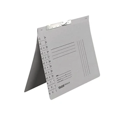 Abbildung von Original Falken 50er Pack Pendular Pendelhefter. Made in Germany. Aus Recycling Karton mit Behördenheftung und Schlitzstanzung für DIN A4 grau Hefter Blauer Engel