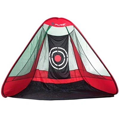 Abbildung von Pure2Improve 2Improve Golf Übungsnetz, triangelform, 300x180x200cm, Schwarz/Rot