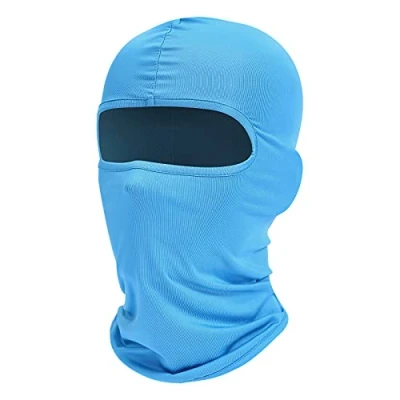 Abbildung von fuinloth Sturmhauben, Gesichtshaube, Skimaske, Hals Gaiter, UV Schutz, Motorrad und Fahrrad Gesichtsmaske, Balaclavas für Herren/Damen Hellblau