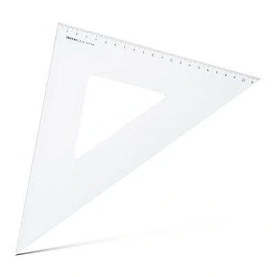 Abbildung von Aristo AR4522 Dreieck 45 (Kathete 220mm, Hypotenuse 311mm, abriebfeste Tiefprägung der Teilung, Plexiglas) transparent