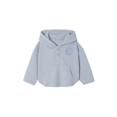 Abbildung von Vertbaudet Oekotex Kapuzenpullover für Kinder, Größe: 68, Eisblau