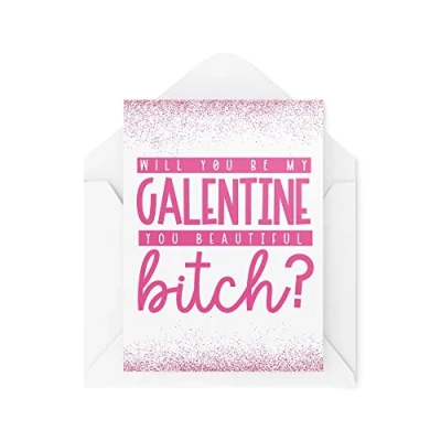 Abbildung von Tongue in Peach Galentinstagskarten Will You Be My Galentine Valentinstagskarten Karten für beste Freundin Bestie Karte Mädchen CBH1596