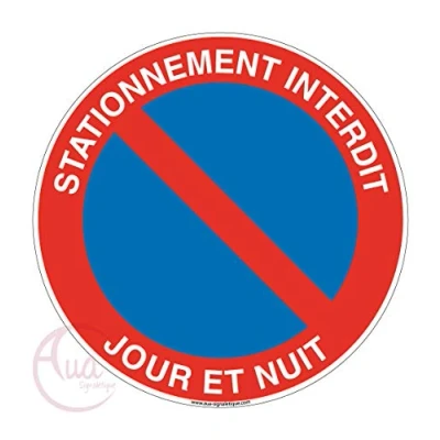 Abbildung von AUA SIGNALETIQUE Panneau Stationnement Interdit Jour et Nuit 2 Ø 330 mm, Aluminium Dibond 3mm