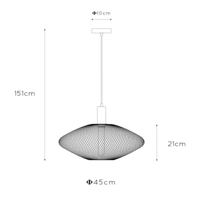 Abbildung von LUCIDE MESH Pendelleuchten Ø 45 cm 1xE27 Mattes Gold/Messing