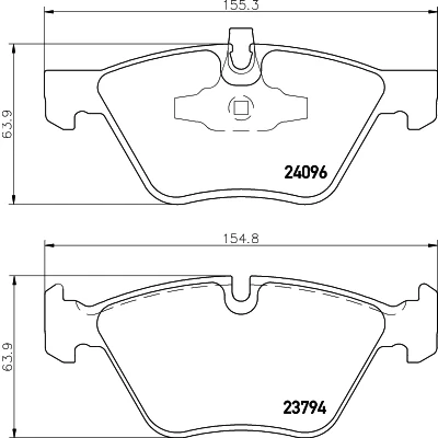 Abbildung von HELLA 8DB 355 011 941 Bremsbelagsatz für Verschleißwarnanzeiger vorbereitet BMW: 3 Limousine, Touring, Coupe