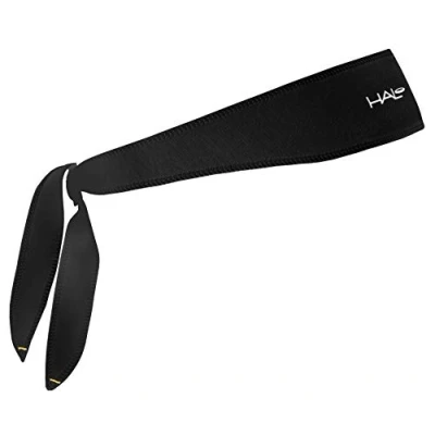 Abbildung von Halo Headband I Custom Fit Schweißband für Damen und Herren, rutschfest, mit feuchtigkeitsableitendem Dryline Stoff, Schwarz