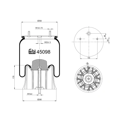 Abbildung von FEBI BILSTEIN 45098 Federbalg, Luftfederung