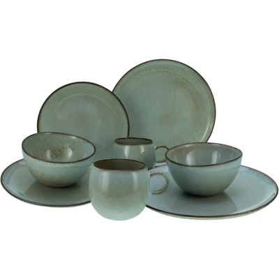 Abbildung von CreaTable Kombiservice &quot;Geschirr Set Stone Town&quot;, (Set, 8 tlg., Kaffeeservice und Tafelservice im Set, für 2 Personen), Service, organische Form, Handmade Charakter, Teile, Personen
