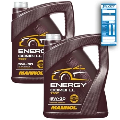 Abbildung von MANNOL 2X 5 Liter MOTORÖL Energy Combi LL 5W 30 MOTORENÖL + INSPEKTIONSAUFKLEBER