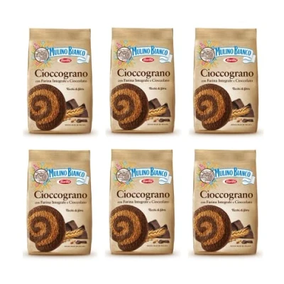 Abbildung von 12x Mulino Bianco Cioccograno Vollkorn kekse mit schokolade 350g biscuits cookies kuchen + Italian Gourmet polpa 400g