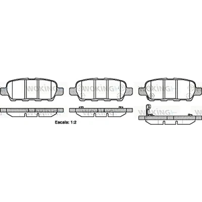 Abbildung von ROADHOUSE 2876.21 Bremsbelagsatz Hinterachse inkl. Verschleißwarnkontakt NISSAN: Qashqai / Qashqai+2 I, Juke, X Trail, RENAULT: Koleos I