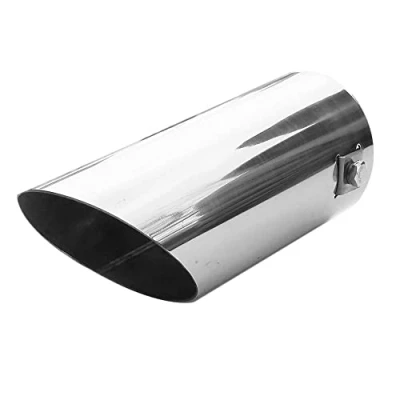 Abbildung von Universell Auspuff Blende Endrohr Doppel Dual Auspuffanlage Doppelrohr Endrohrblende Sportauspuff Schalldampf Sport Edelstahl Chrom Auto