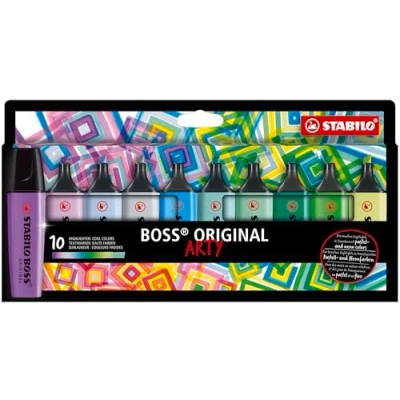 Abbildung von STABILO Marker BOSS Textmarker ARTY 2+5 mm kalte Farben 10er Etui