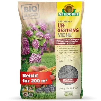 Abbildung von Neudorff Bodenverbesserer Neudorffs UrgesteinsMehl 20 kg, Diabasgesteinsmehl mit natürlicher Langzeitwirkung