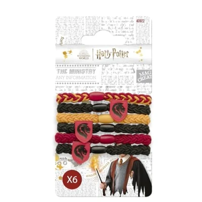 Abbildung von Harry Potter Haargummis in den Farben von Gryffondor, offizielles Produkt, 4 Stück