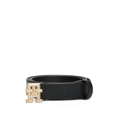 Abbildung von Tommy Hilfiger Damen Gürtel Logo 2,5 cm Ledergürtel, Schwarz (Black), 95