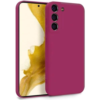 Abbildung von MyGadget Hülle für Samsung Galaxy S22 Zweilagige Handyhülle mit Kameraschutz Cover Innenfutter &amp; Silikon außen Wein Rot