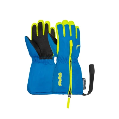Abbildung von Reusch TOM Fingerhandschuh für Kinder, Größe: 4, Brilliant blue safety yel