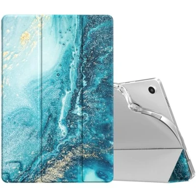 Abbildung von TiMOVO Hülle für Samsung Galaxy Tab A9+/A9 Plus 11&quot; 2023 SM X210/X216/X218, Dünn Weich TPU Schutzhülle mit Transluzent Matt Rückseite A9+ Tablet, Auto Schlaf/Aufwach, Vergoldend