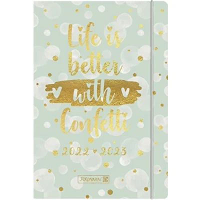 Abbildung von Brunnen Schülerkalender „Confetti“ 2022/2023 A6 1 Seite = Tag: Tag, Sa. + So. auf einer Seite, 1071710093, Motiv: Confetti