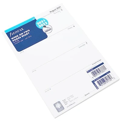 Abbildung von Filofax A5 Wochenansicht auf 2 Seiten, Englisch, Mitte des Jahres, 21. August 22. Juli.