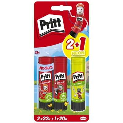 Abbildung von PRITT Klebestift Stick Orginal + Metallic, (3 tlg), 3er Set Klebestift, 2x 22 g &amp; 1x 20 g, mit Verschlusskappe