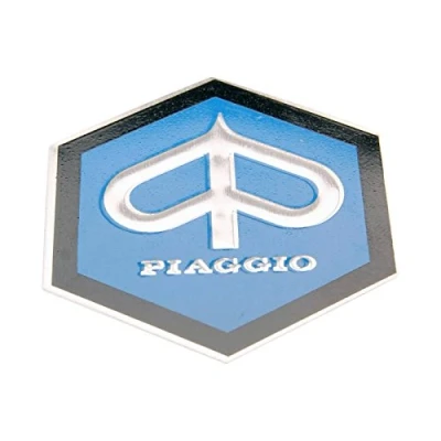 Abbildung von Emblem Piaggio zum Kleben 6 eckig 42mm glatt für Kaskade Ape, Vespa Gl, Rally