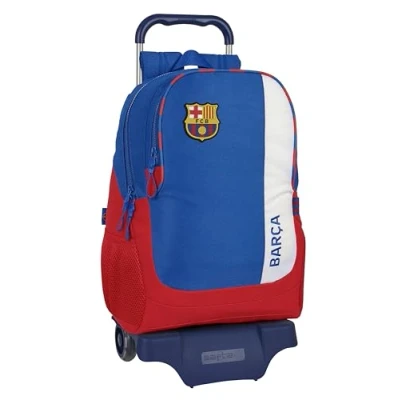 Abbildung von Safta FC Barcelona 2. Team Schulrucksack mit Trolley, ideal für Kinder unterschiedlichen Alters, bequem und vielseitig, Qualität Widerstandsfähigkeit, 33 x 15 43 cm, Blau Kastanienbraun,