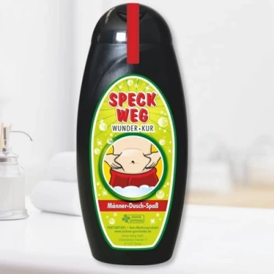 Abbildung von Spaß Duschbäder Duschgel Shampoo Speck weg Geschenk für Männer Geburtstagsgeschenk mit Zahlen zum runden Geburtstag
