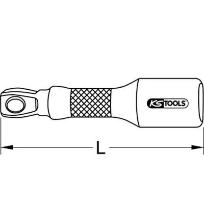 Abbildung von KS TOOLS 918.1661 Verlängerung, Steckschlüssel 12,5 (1/2&quot;)mm (Zoll) Chrom Vanadium Stahl