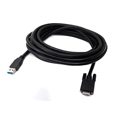 Abbildung von System S USB 3.0 Kabel 5 m Micro B Stecker zu Typ A Schraube in Schwarz