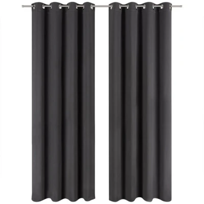 Abbildung von Blumtal Verdunklungsvorhänge 2er Set Thermovorhang Hitzeschutz Vorhang Blickdicht mit Ösen Gardinenschals Schlaufen Thermogardine Gardinen 175x140cm Vorhänge Schlafzimmer Anthrazit