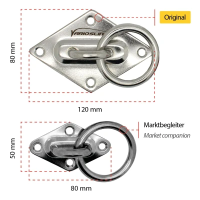 Abbildung von Variosling Deckenhaken Wand und Deckenhalterung (exkl. Schrauben+Dübel), Ideal als Halterung bzw. Befestigung für Sling Trainer, Boxsack