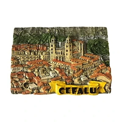 Abbildung von wedaredai Cefalu Italien 3D Kühlschrank Magnet, Tourist Souvenirs Harz, Kühlschrankmagnet, Haus und Küche Dekoration