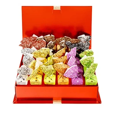 Abbildung von GUSTONE. Geschenkset Schokoladen Trüffel im edlen Geschenkbuch Antica Torroneria Tartufo dolce Tartufi Pralines gemischt 30 Stück