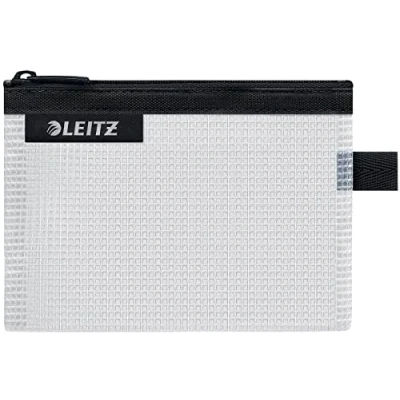 Abbildung von Leitz WOW Reise Zip Beutel, durchsichtig, Ideal zur Organisation auf Reisen, Wasserabweisend, Klein, 14 x 10,5 cm, Schwarz, 40240095