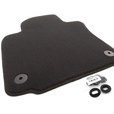 Abbildung von Fußmatte passend für VW Golf 5 6 Jetta Scirocco Velours Matte Automatte Fahrerseite Fahrermatte einzeln, Schwarz, Original Befestigung