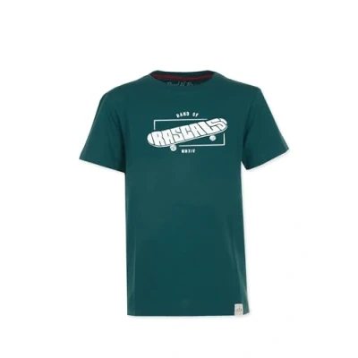 Abbildung von Band of Rascals Skateboard Tshirt print für Kinder, Größe: 146, Racing green