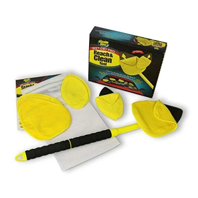 Abbildung von Invisible Glass 95164 Reach and Clean Tool Wet Dry Pro Fenster und Windschutzscheiben Reinigungswerkzeug mit ausziehbarem Griff waschbarem, wiederverwendbarem Mikrofasertuch für Innen
